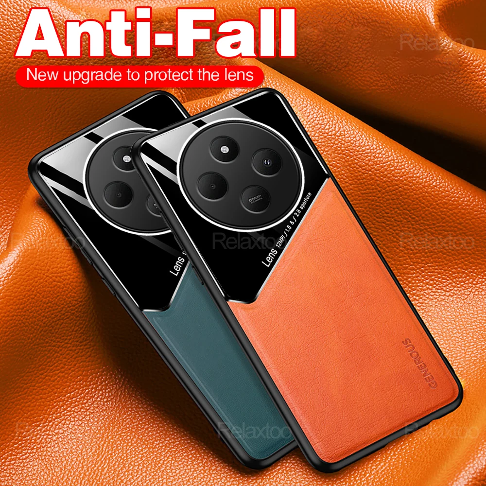 Redmy14C кожаный защитный чехол для Xiaomi Redmi 14C 4G автомобильный магнитный