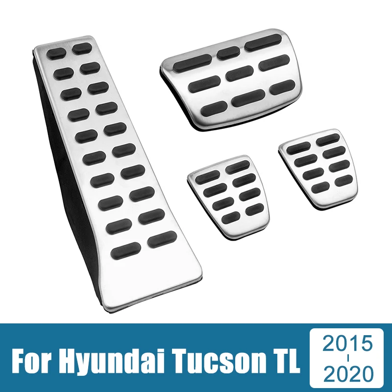 Reposapiés de coche para Hyundai Tucson TL, cubierta de pedales de freno, almohadillas antideslizantes, accesorios, 2015, 2016, 2017, 2018, 2019, 2020