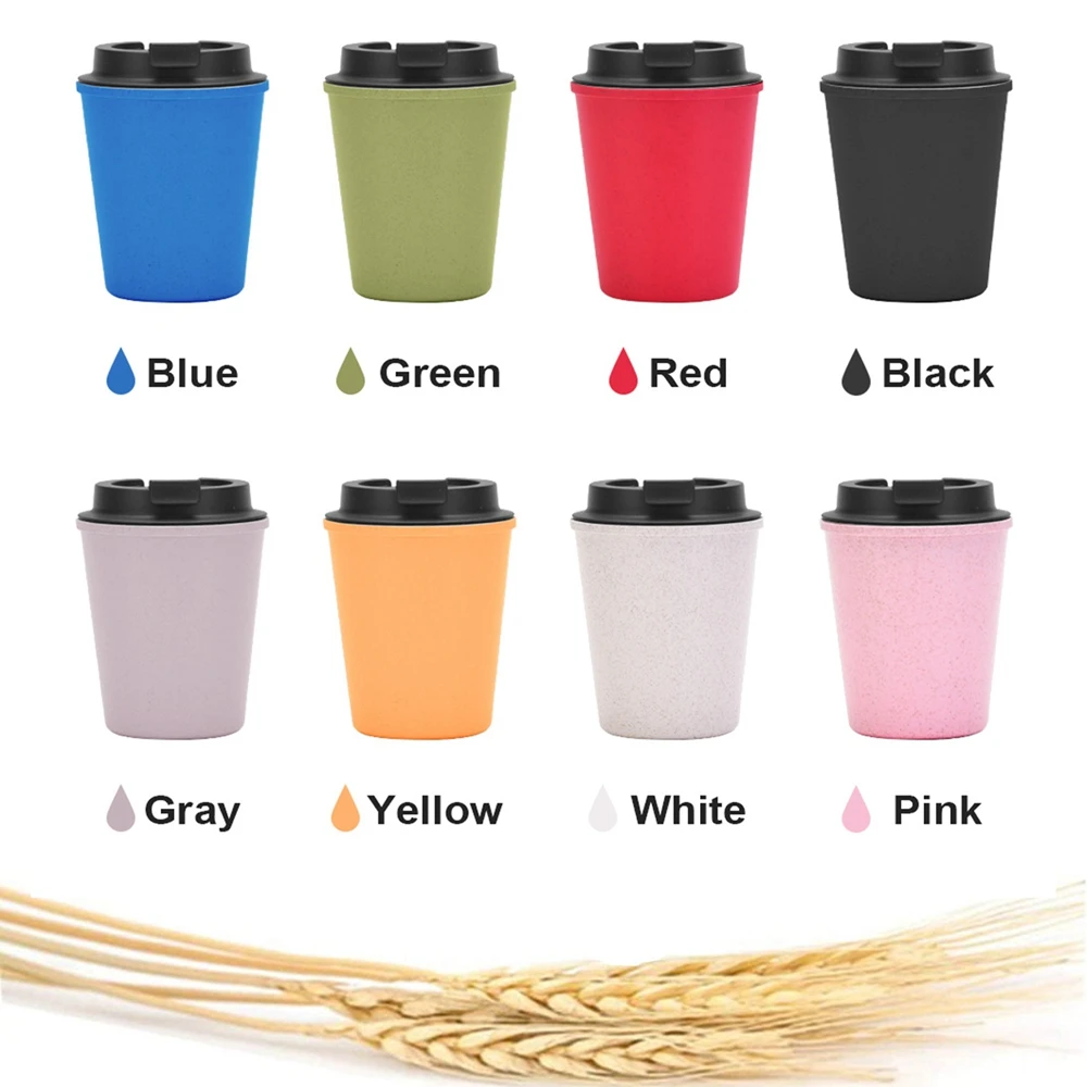 

Wheat Straw Coffee Tea Mug Wheat Fragrance Cup Takeaway To Travel Reusable Environmentally Eco Friendly Biodegradable 12 oz Cup