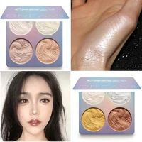 4 colors highlightr contour shimmer pressed powder palette ginger yellow bronzed brightenstrengthen side shadow face makeup tool