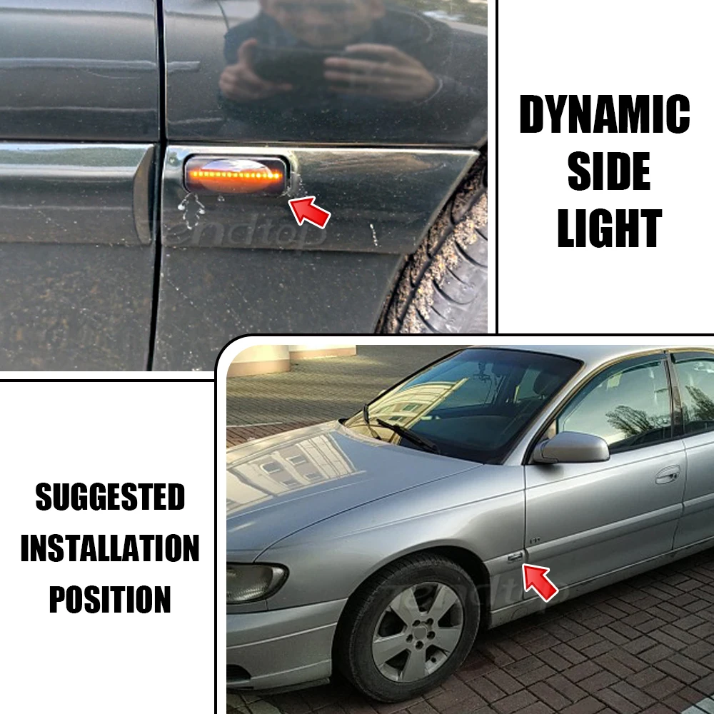 2 шт. светодиодный янтарный динамический указатель поворота боковой габаритный