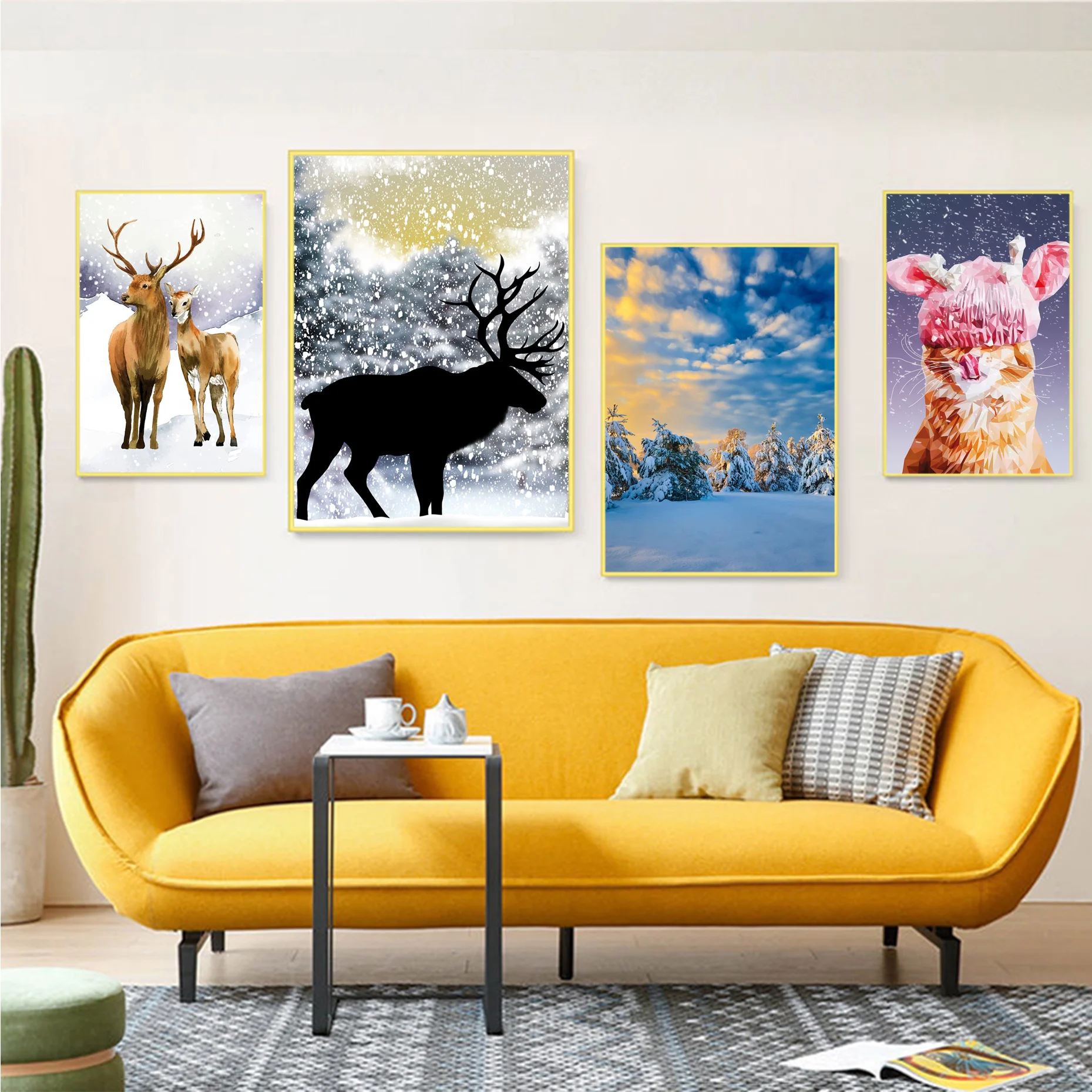 

Winter Animal Snow Classic Movie Posters Vintage Room Home Bar Cafe Decor Kawaii Room Decor