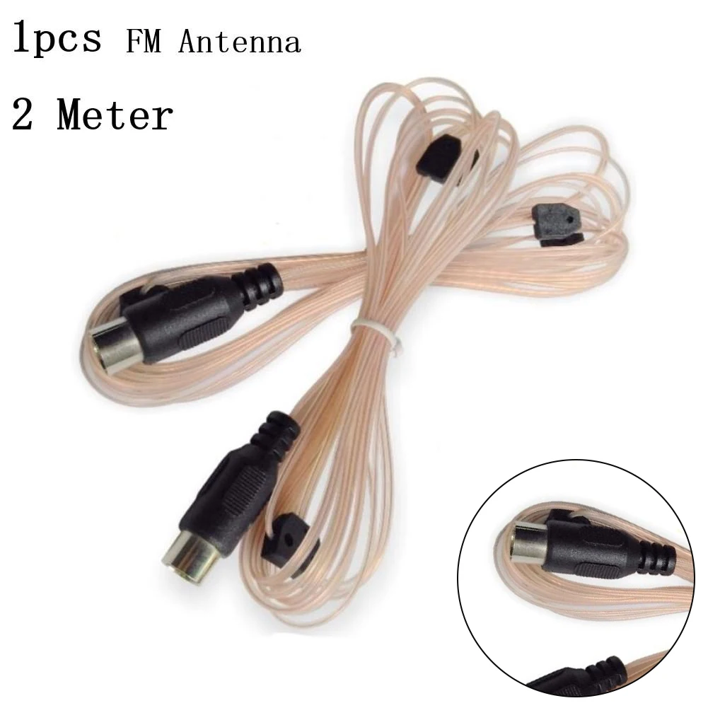 

2M ANT-108*2M FM Radio Antenna Dipole Indoor Copper HD Aerial Receiver Male Type F Connector For FM Radio Stations 85-108MHz