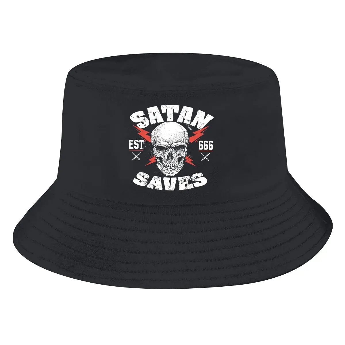 

Satanic Saves Skull Halloween Devil Unisex Bucket Hats Baphomet Satan Lucifer Hip Hop Fishing Sun Cap Fashion Style Designed