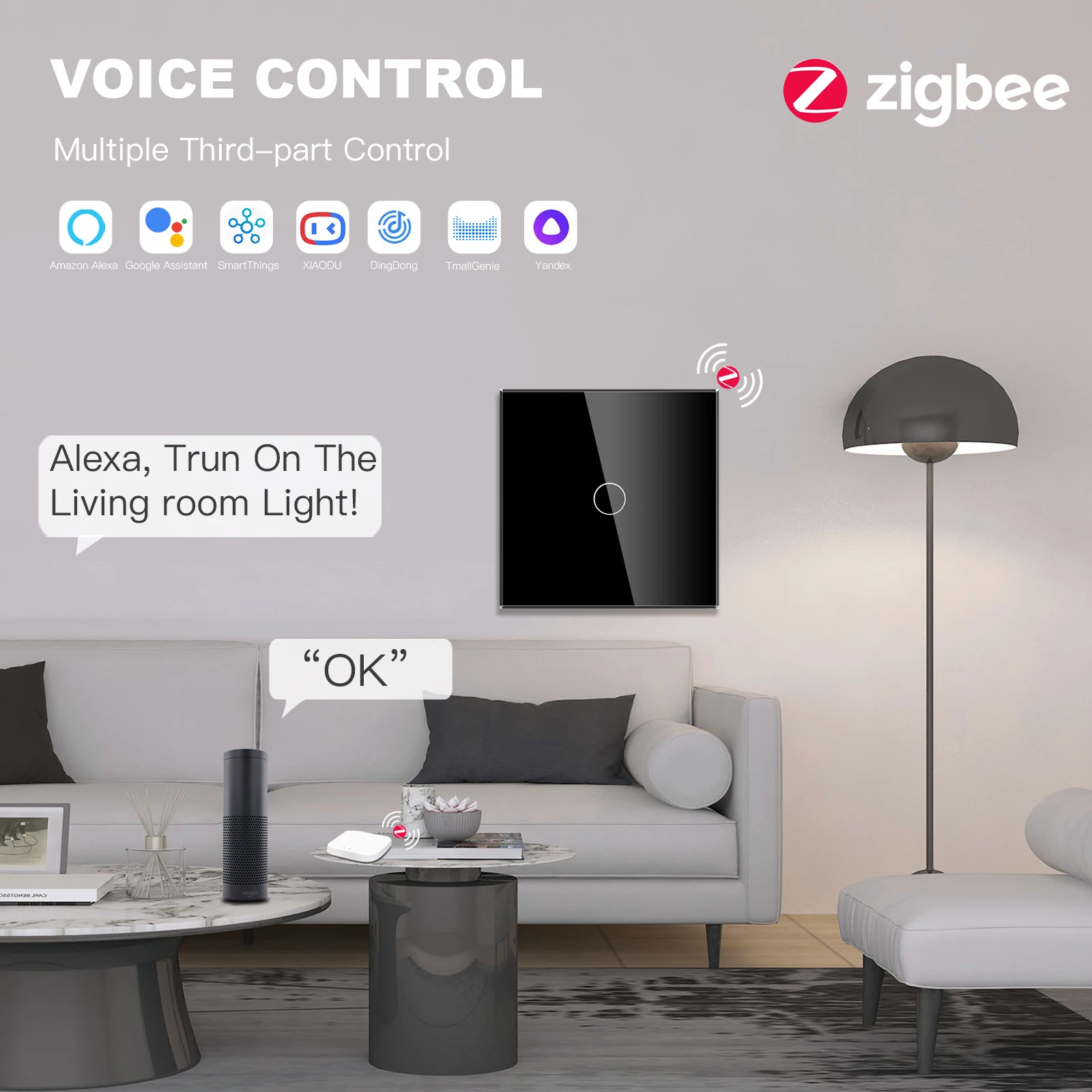 Сенсорные Zigbee-выключатели BSEED 1234-клавишные, умные настенные выключатели для лестниц, управление через Tuya, приложение Smart Life, Google, Alexa, нейтральный провод (art.: 3920daa9677e2) - 3920daa9677e2