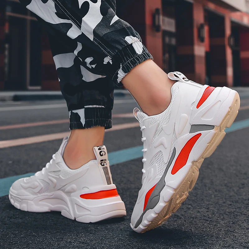 JIEMIAO Men Running Shoes Mesh Breathable Jogging Sport Shoes Non-slip Walking Men Sneakers Comfortable Training Footwear