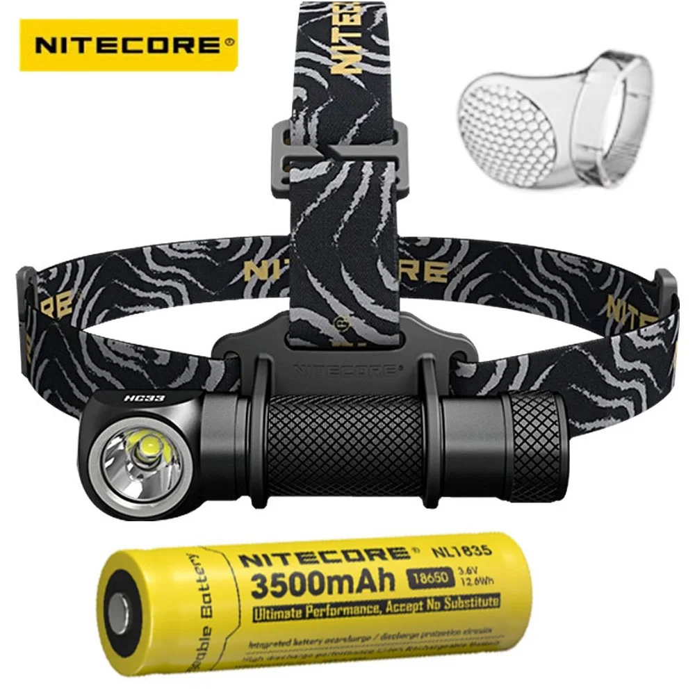 Original Nitecore HC33 Headlight CREE XHP35 LED 1800 lumens High Performance Headlamp+Nitecore 3500mah 18650 battery