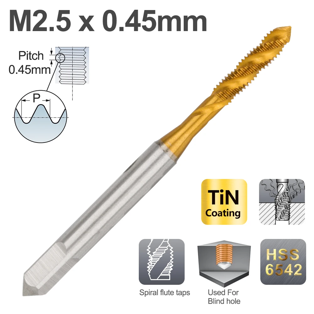

Метчик xcan HSS с титановым покрытием M2-M18