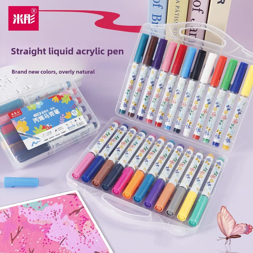 12/24/36/48 цветной большой емкости прямой жидкий акриловый маркер с мягкой головкой