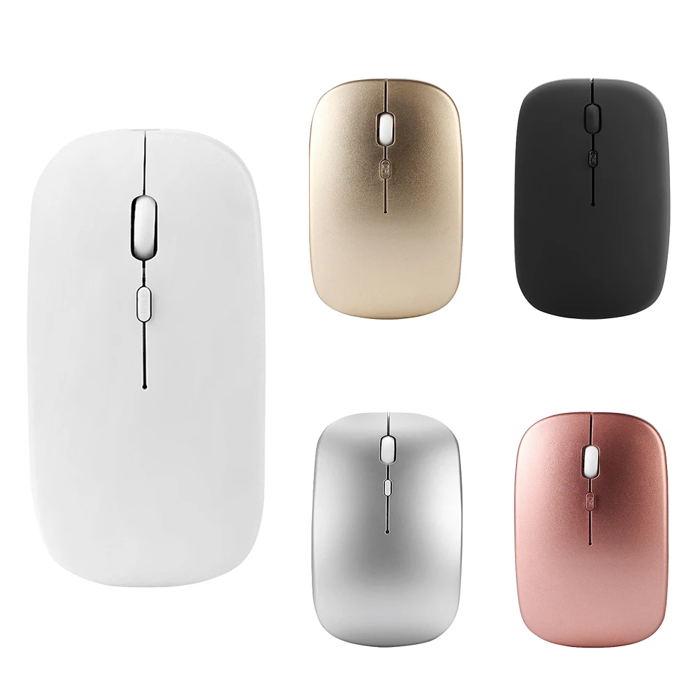 

W8 2.4G Wireless Rechargeable Ultra-Thin Ergonomic Silent Mouse 1600DPI 4 Keys Optical Mice for PC Laptop Notebook