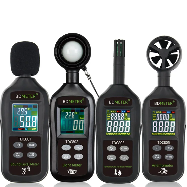 Best Wind Speed Meter Anemometer Thermo Hygrometer Temperature Humidity Meter Lux Light Meter Decibel Noise Sound Level Meter