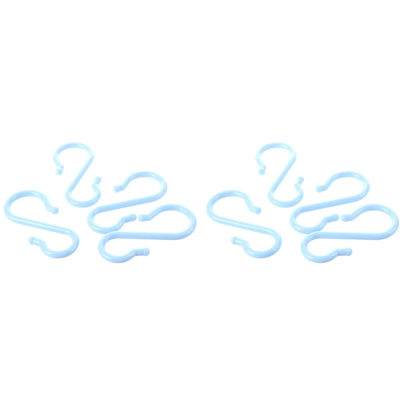 

Maya Blue Plastic Punch Cup Bowl S Shaped Hooks 8 Pcs