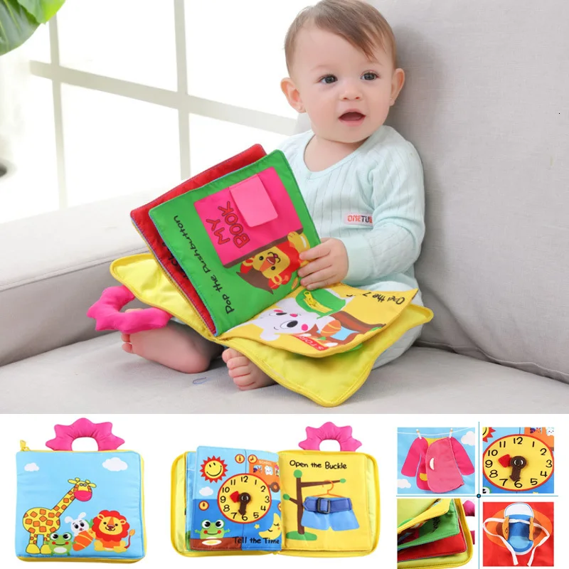 

Fade Fabric Gift Cognize Cloth Early Educational Infant Baby Toys Quiet Learning Not Soft Cartoon Book Pages Book Development 12