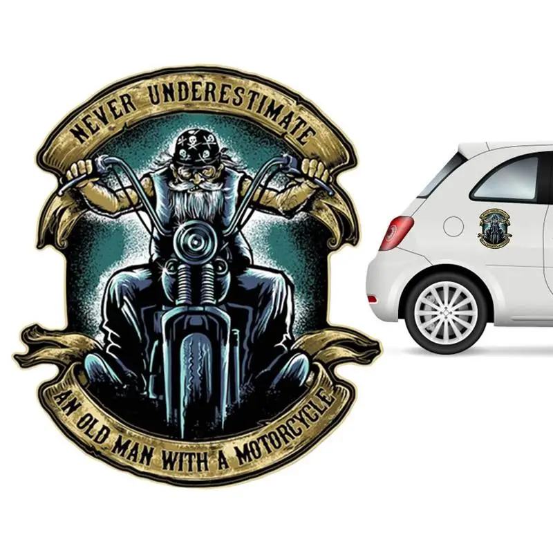

Motorcycle Helmets Car Stickers Creative Never Underestimate An Old Man With A Motorcycle Design Sticker For Motorcycle Cars