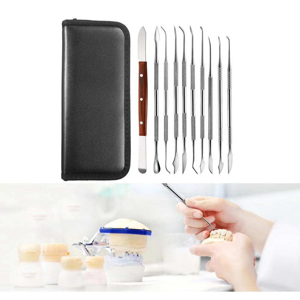 

10Pcs/set Dental Cleaner Tweezer Equipment Double Ended Stainless Steel Care Probe for Cleaning Teeth Dentistry Tool Set