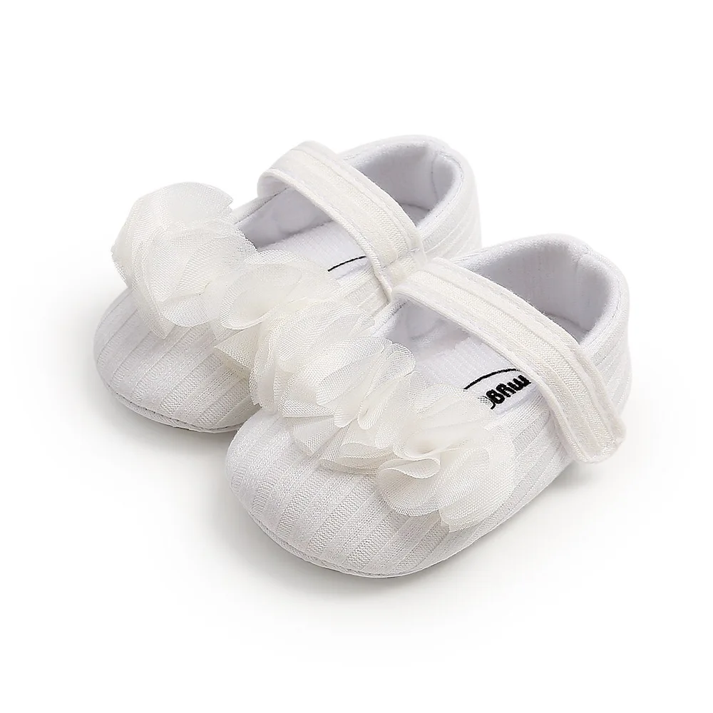 

Newborn Baby Shoes Baptism White Baby Girl Flower Shoes Toddler Prewalker Cute Baby Shoe 0-18 month