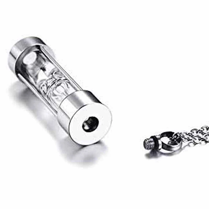 Воронка Из незакрепленного стекла ожерелье из нержавеющей стали часы урны