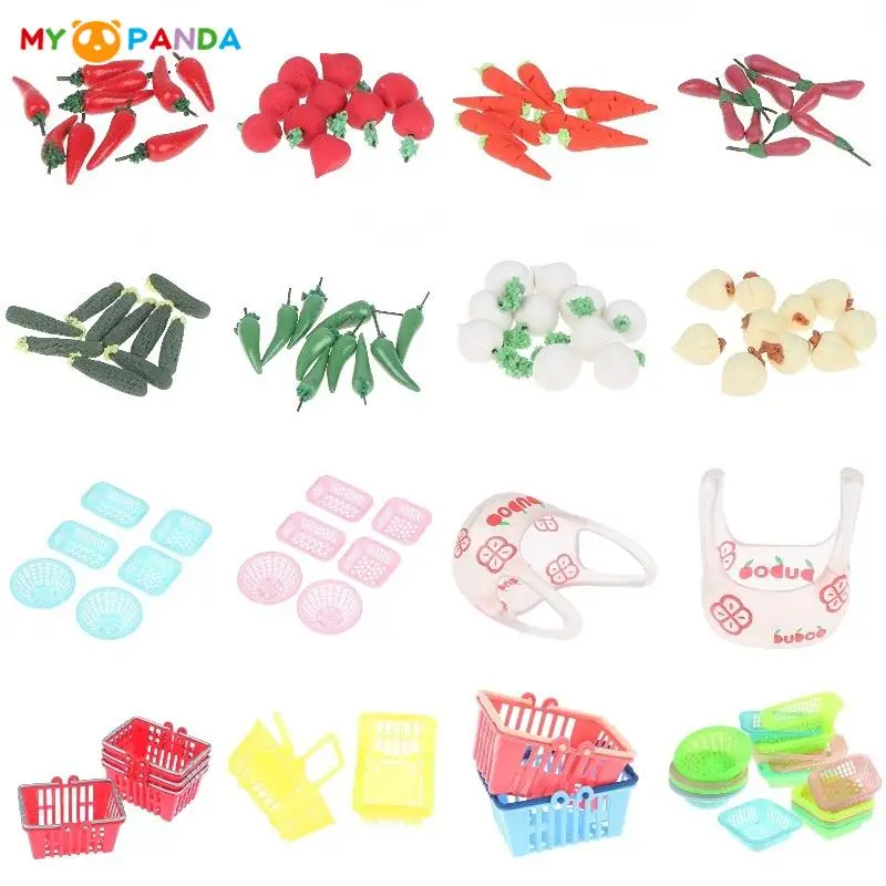 

1:12 Dollhouse Miniature Food Storage Basket Washing Vegetables Fruit Baskets Shopping Hand Basket Doll House Miniature Decor