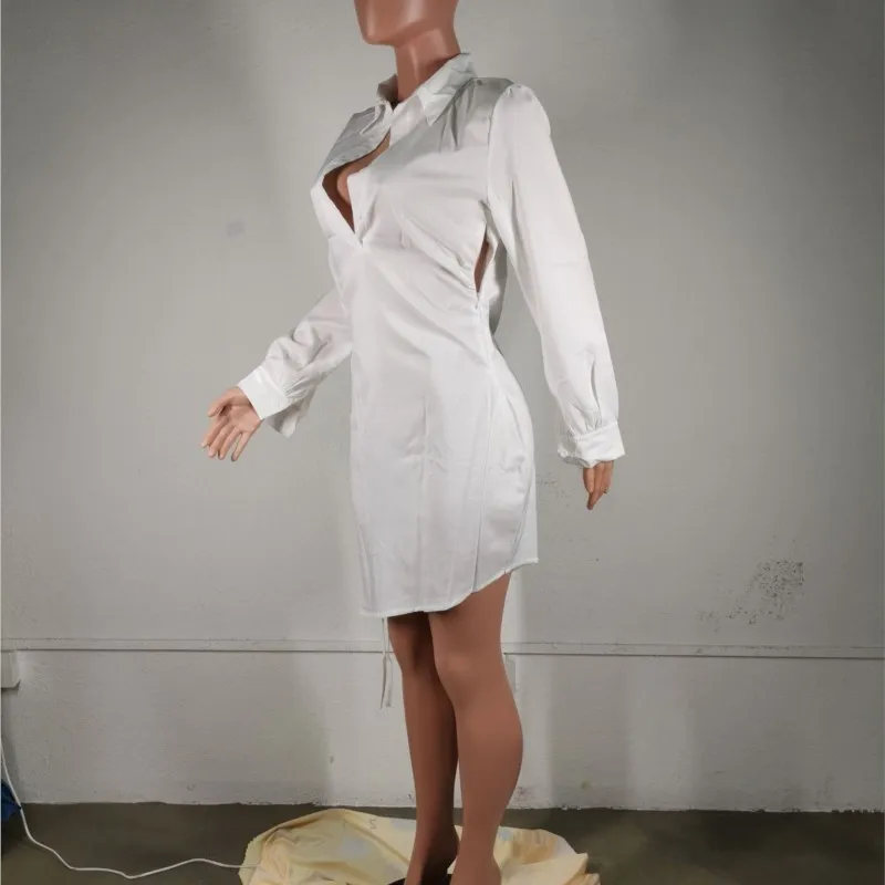 

Aesthetic Loose Bandage Long Sleeve Tshirt Mini Dress Club Outfits For 2023 Fashion Women Summer Lounge Wear Clothes