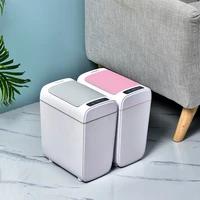 10l smart trash can household kick open cover usb charging living room bedroom silent new kitchen trash can induction storage
