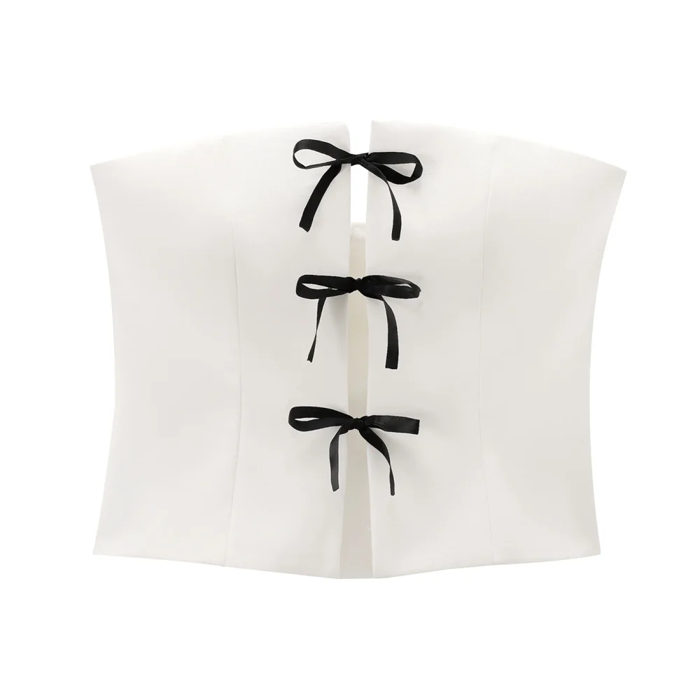 UNIZERA 2024 Летняя Женская Приталенная Майка С Открытой Спиной На Одно Плечо Бюстье