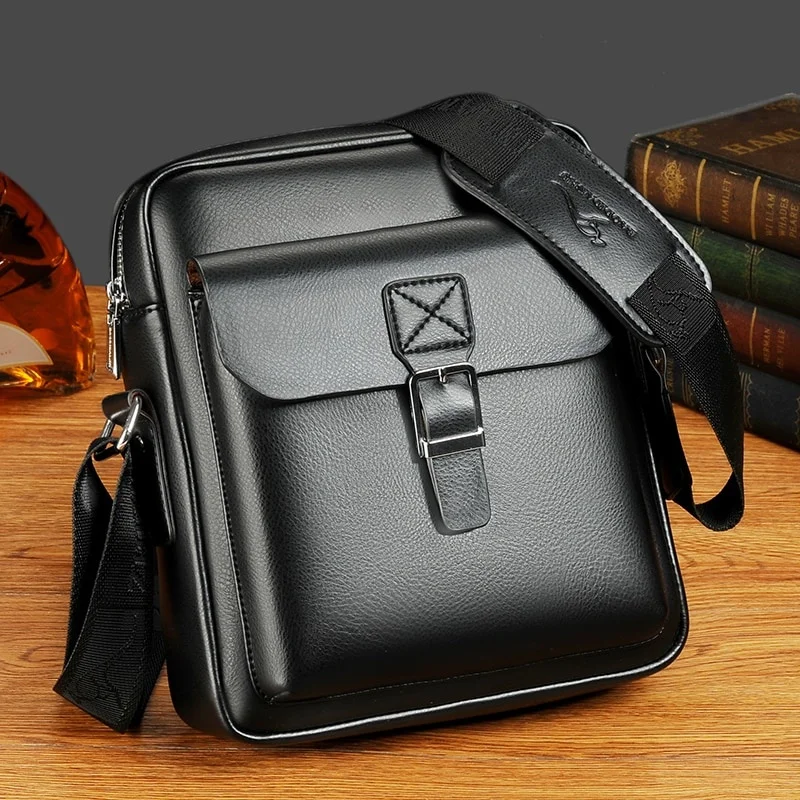 

Vegan Leather Crossbody Bag for Men s High Quality Casual Deer Man Messenger Male Business Shoulder Sling Pack