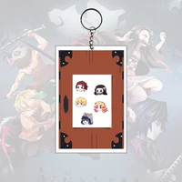 anime demon slayer keychain small cartoon character can shake novel keyring jewelry accessories gifts