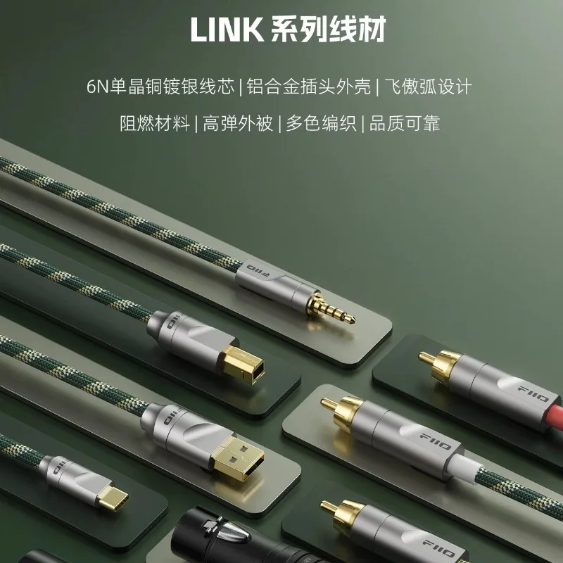 Фото Аудиодекодер-адаптер FiiO серии LINK, кабель Type-C - Type-C OTG, корпус из алюминиевого сплава, аксессуары для музыкальных наушников №5