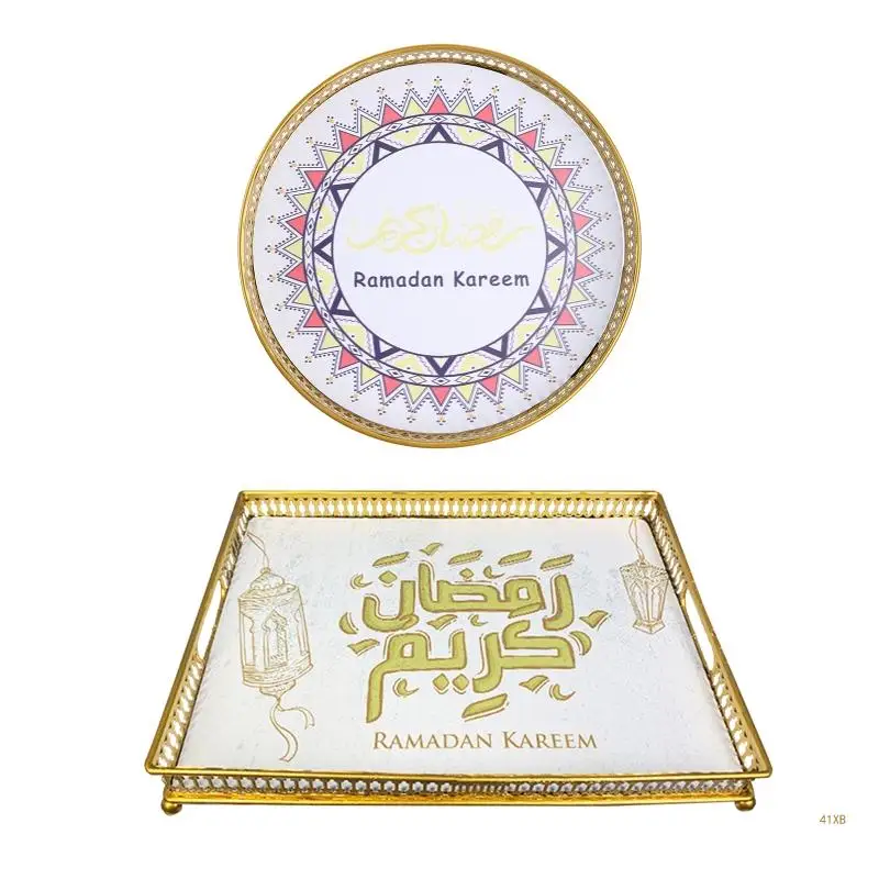 

41XB Ramadan Style Metal Material Cakes Trays for Wedding Holiday Decoration Candy Rack Detachable Dessert Table Cake Stands