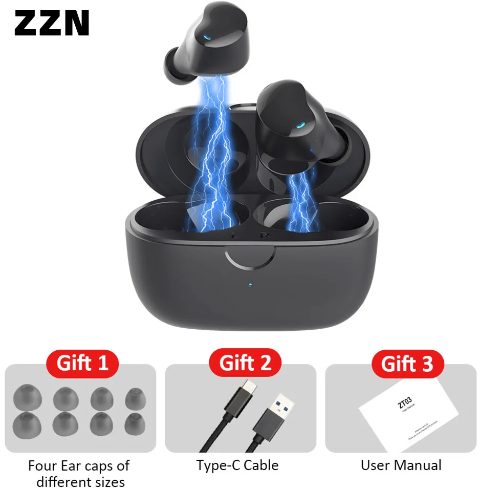 

ZZN спортивные настоящие Беспроводные Hi-Fi стереонаушники Bluetooth 5,1 наушники с глубокими басами водонепроницаемые TWS наушники для телефона Xiaomi