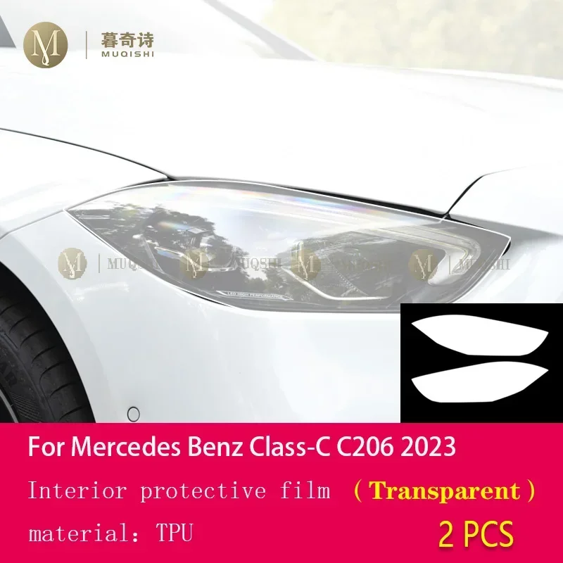 

MUQSHI предварительно вырезанные автомобильные внешние фары PPF прозрачная защитная пленка TPU ремонт для Mercedes Benz Class-C W206 2023-2024