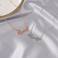 hot selling letter necklace trend crown queen collarbone chain holiday gift for mother and girlfriend