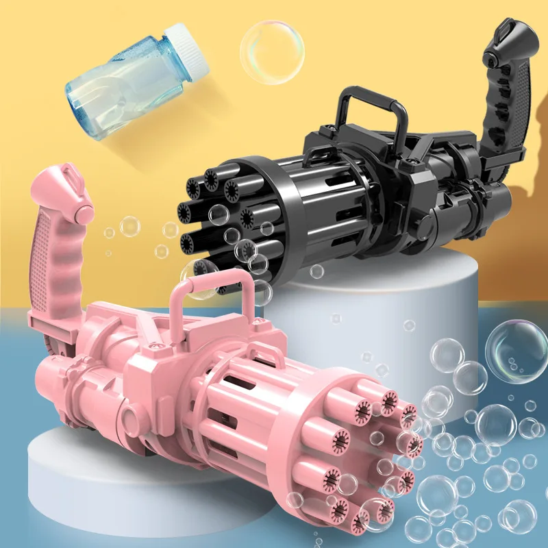 

Bazooka Bubble Gun Automatic Gatling Bubble Gun Toys Summer Soap Water Bubble Machine 2-in-1 Bubble for Children Gift Toys