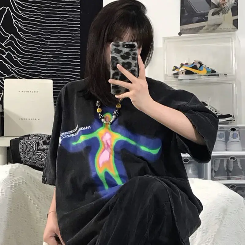 

Anime T Shirt Women Oversized Hip Hop Harajuku Streetwear Printed Female T-Shirt Women Spring Summer Short Sleeve Tshirt Loose