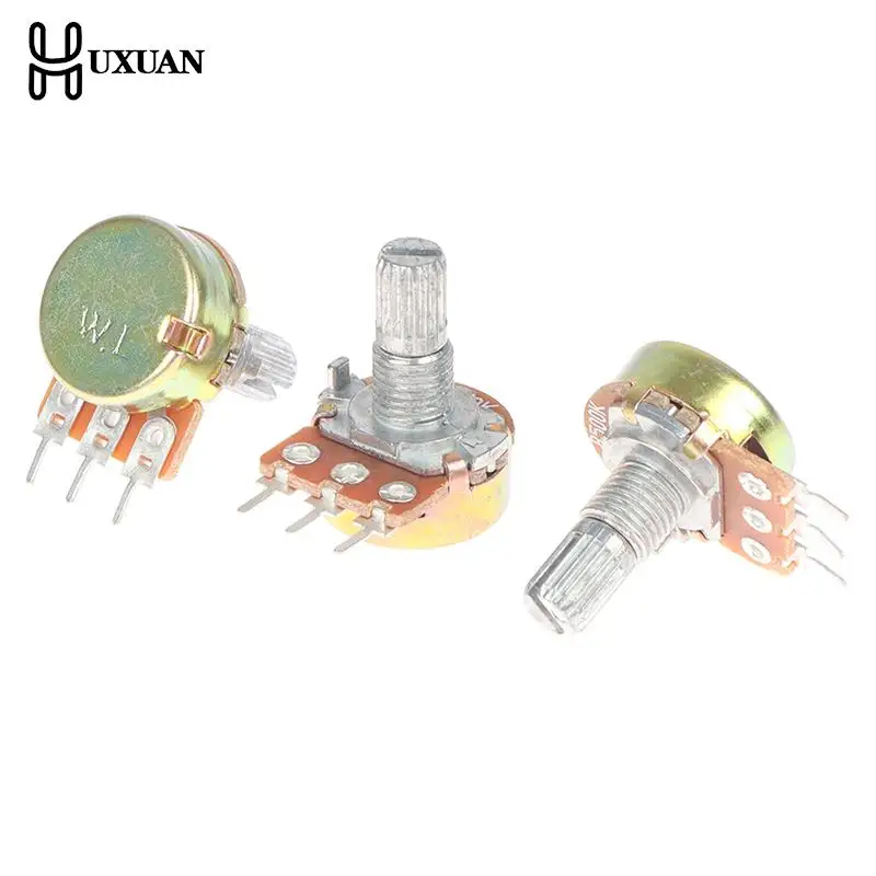 

10pcs WH148 Linear Potentiometer B500K-15mm Shaft With Nuts Washers 3pin WH148