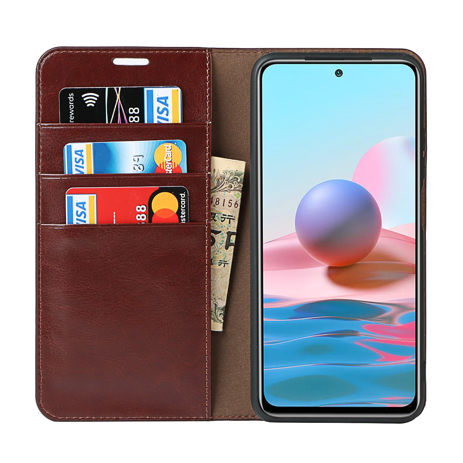 Чехол для телефона из 100% натуральной кожи Xiaomi Redmi Note 10 Pro Max 10S с откидной крышкой Mi