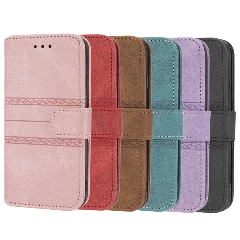Flip Wallet Leather Case for iPhone 13  Card Holder Cover For iPhone 6 6s 7 8 SE 2020 Solid Color Luxury Camera Protection Case images - 6