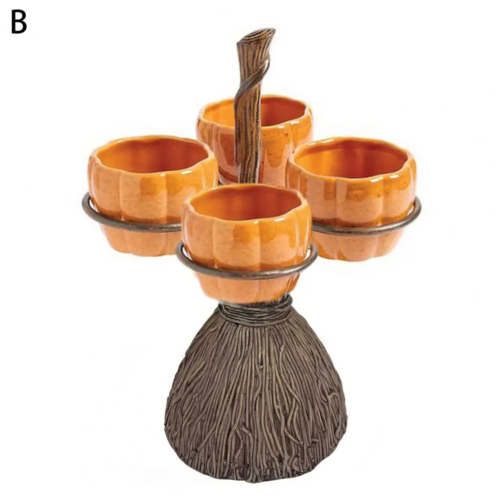 

Durable Pumpkin Snack Bowl Broom Rack Multi-purpose Anti-break Pumpkin Bowl Broom Support Pumpkin Bowl Broom Bracket