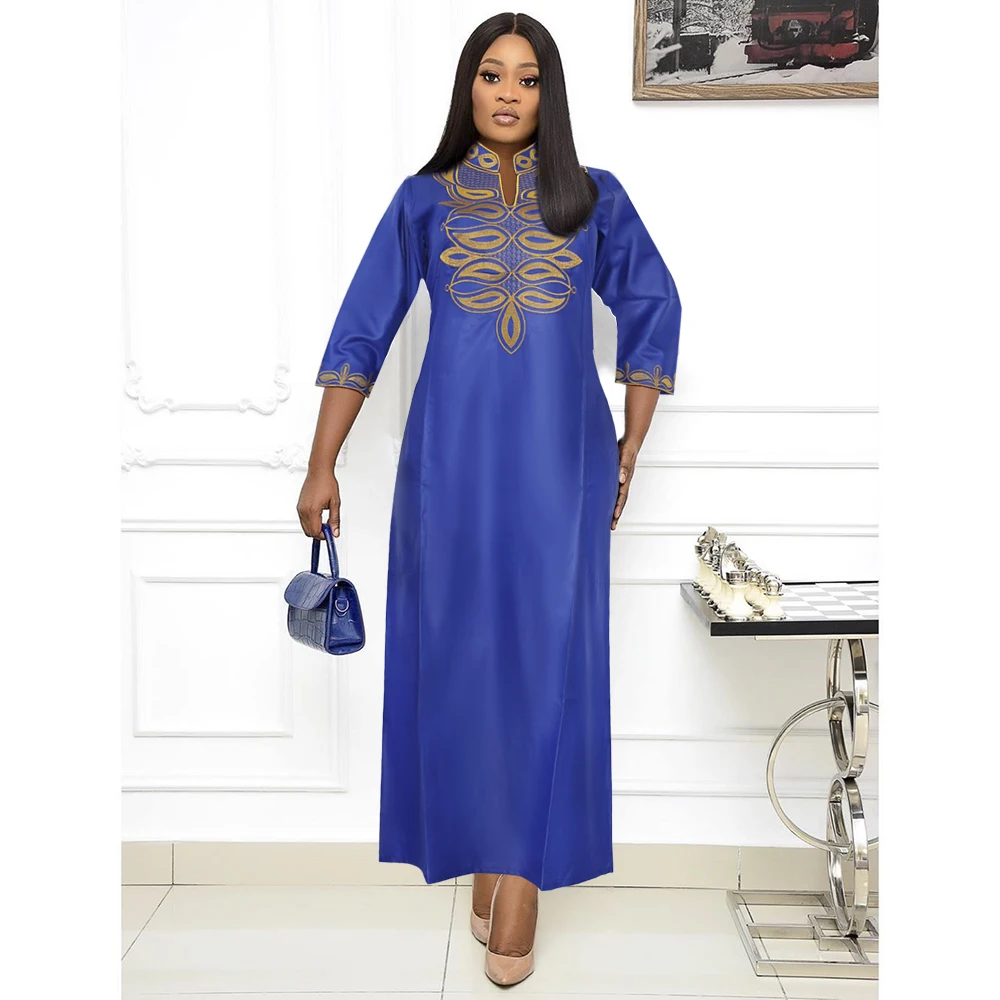 

Африканские женские платья H & D, Платье макси с золотой вышивкой, традиционное Африканское платье Дашики, для свадебной вечеринки, богатый б...