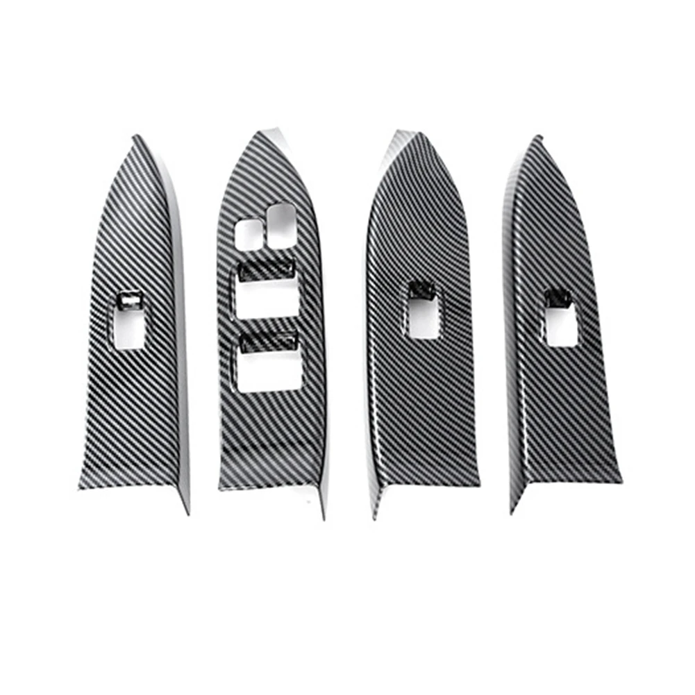 

Car Carbon Fiber Window Glass Lift Button Trim Switch Cover Door Armrest Panel Sticker for Mitsubishi Pajero 2007-2019