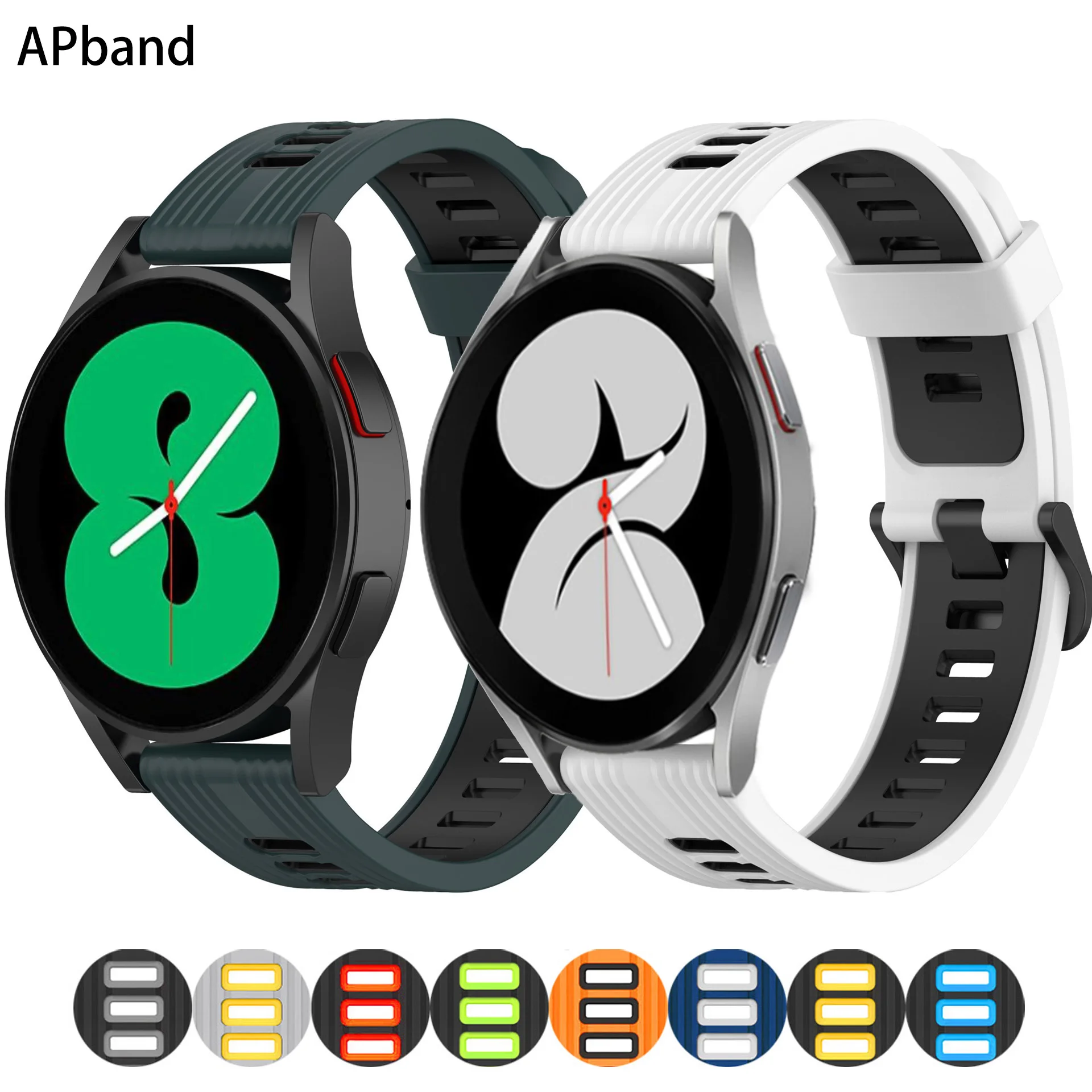 Ремешок силиконовый для Samsung Galaxy Watch 4/Classic/46 мм/42 мм/active Gear s3 браслет Huawei GT/2/GT2/3 Pro 20