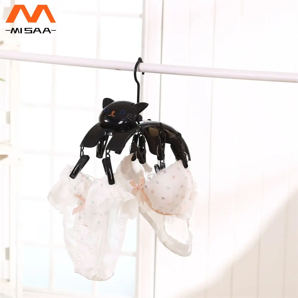 

Multi-head Hanging Clothes Rack White The Bulls Cartoon Cute Durable Cute Cartoon Portable Storage Windproof Drying Rack Long