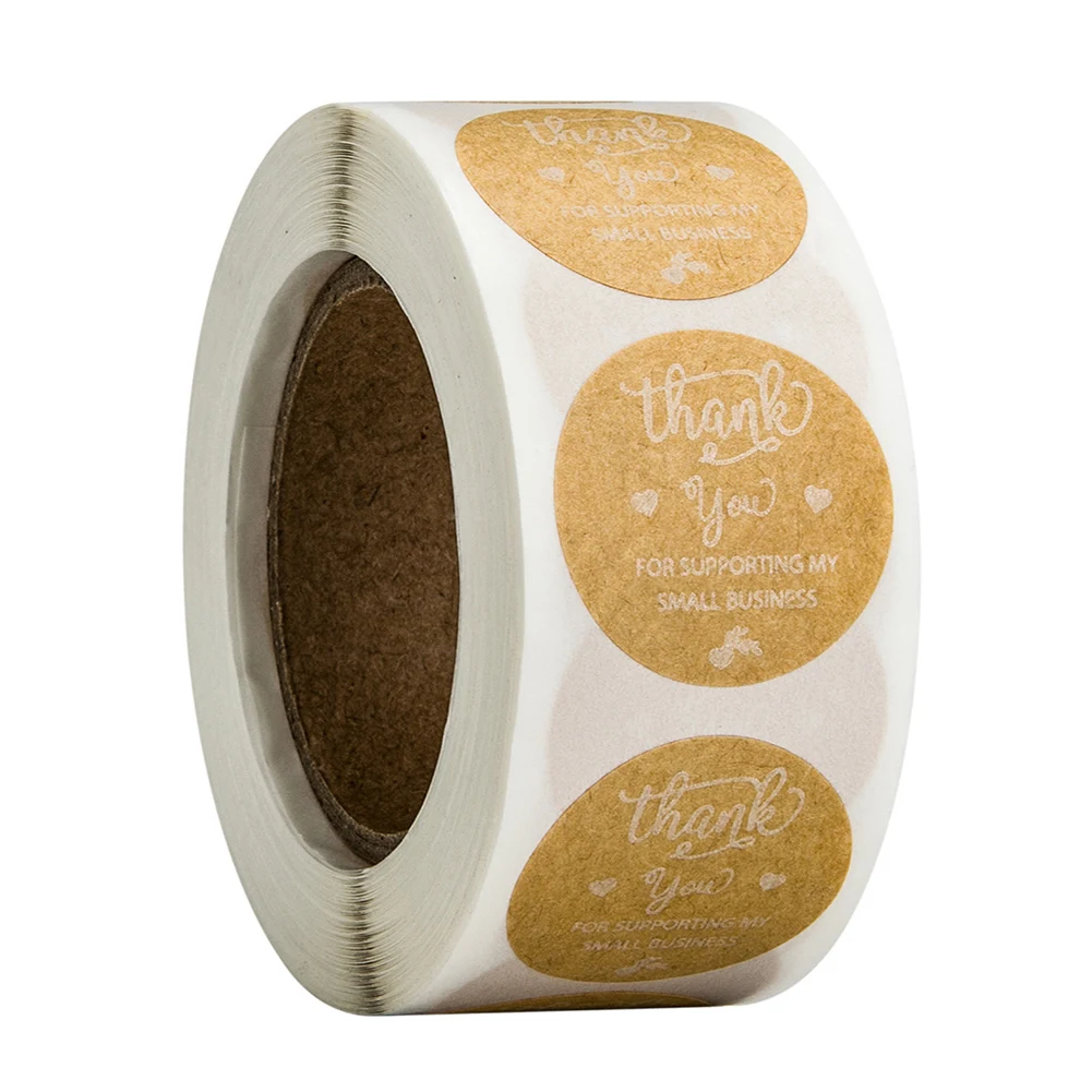 

500 PCS Self-adhesive Tape with Thank You for Supporting Type Self-adhesive Tape Kitchen Baking Seal Self-adhesive Tape
