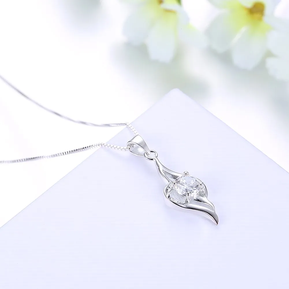 

Sterling Silver Necklace Novel Diamond-set Design Boutique Pendant Necklace