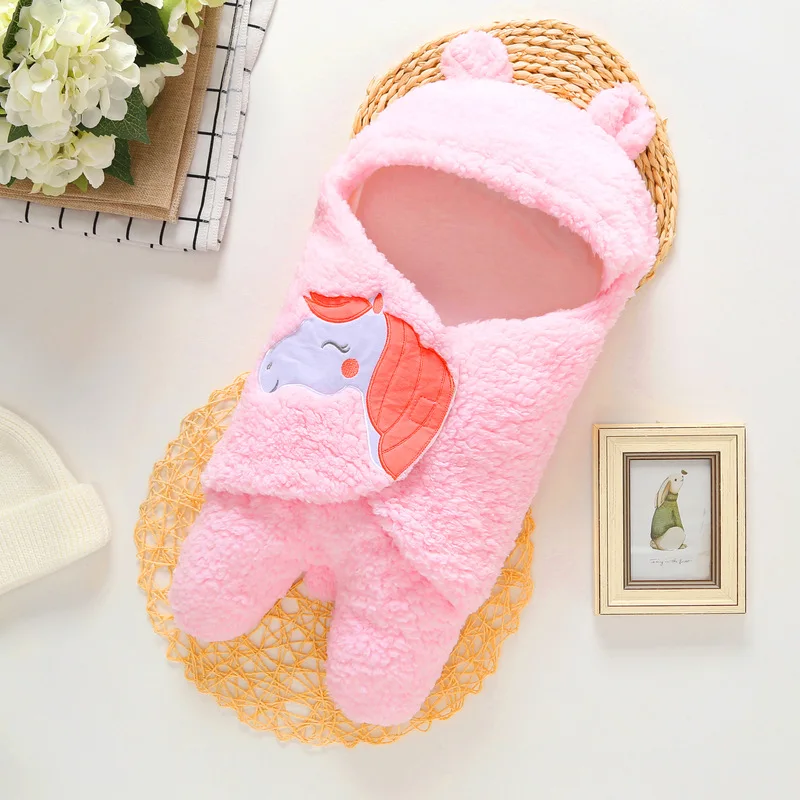 Newborn Baby Sleeping Bag Ultra-Soft Thick Warm Blanket Pure Cotton Cocoon Infant Boys Girls Clothes Nursery Wrap Swaddle Bebe