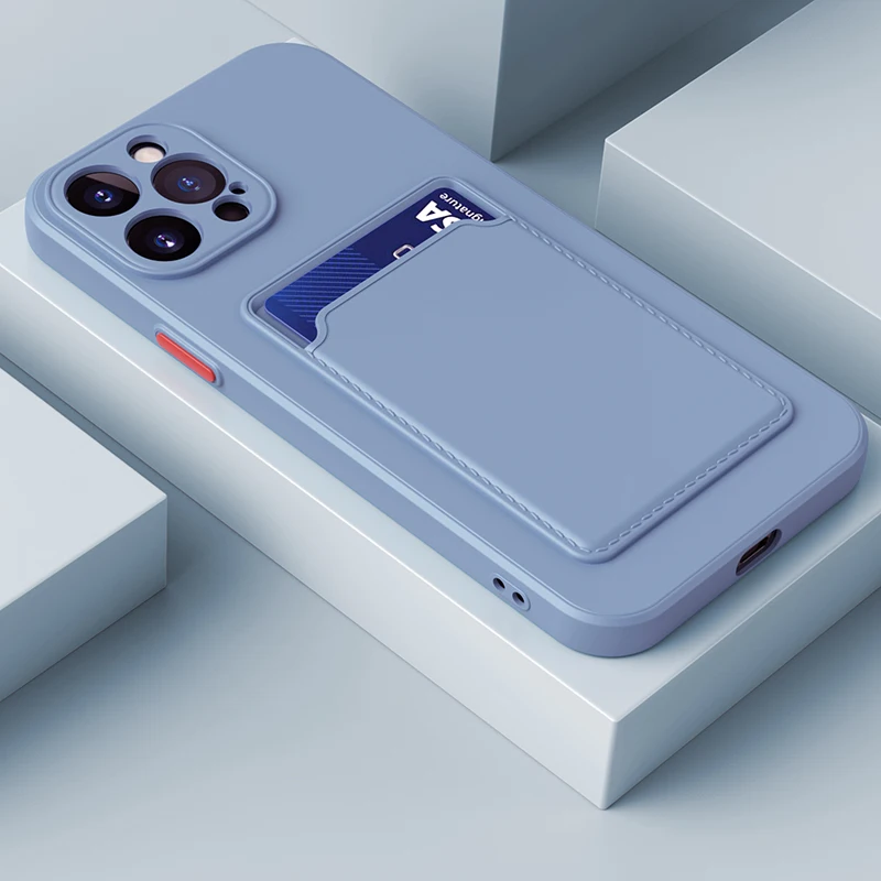 

Luxury Fashion Silicone Card Holder Phone Case for IPhone 11 12 13 Pro Max XS Max 6 6S 7 8 Plus SE 202012 Pro Card Pocket Cover