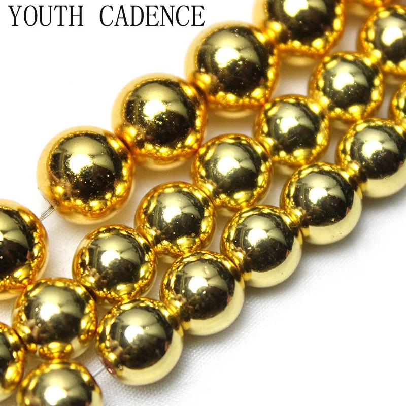 Круглые бусины-разделители из гематита