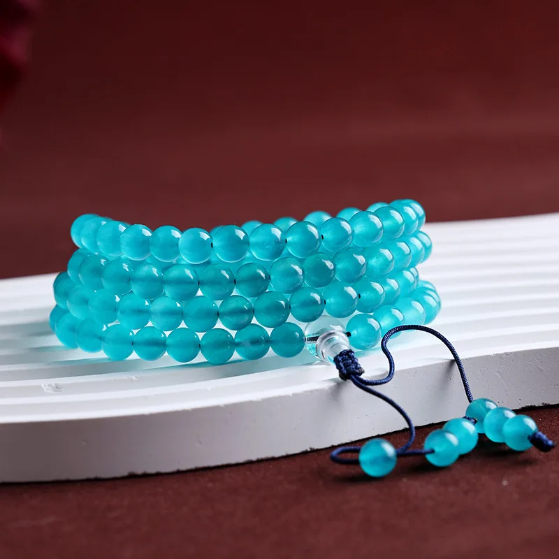 Натуральный старый материал Амазонит 108 бусин многослойный браслет аксессуары
