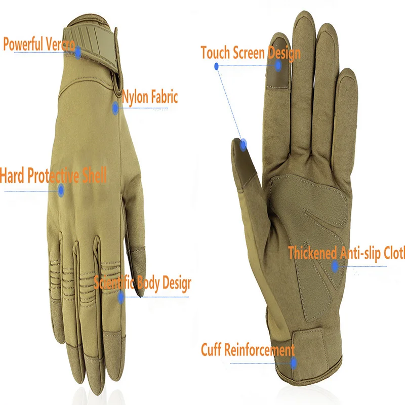 Guantes militares de las Fuerzas Especiales del Ejército, manoplas deportivas antideslizantes para todos los dedos, transpirables e impermeables