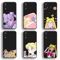 anime sailor cat moon phone case for huawei honor 30 20 10 9 8 8x 8c v30 lite view 7a pro